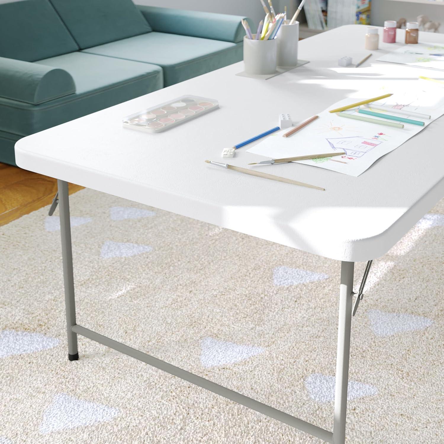 White Rectangle Kids Table thumbnail 3