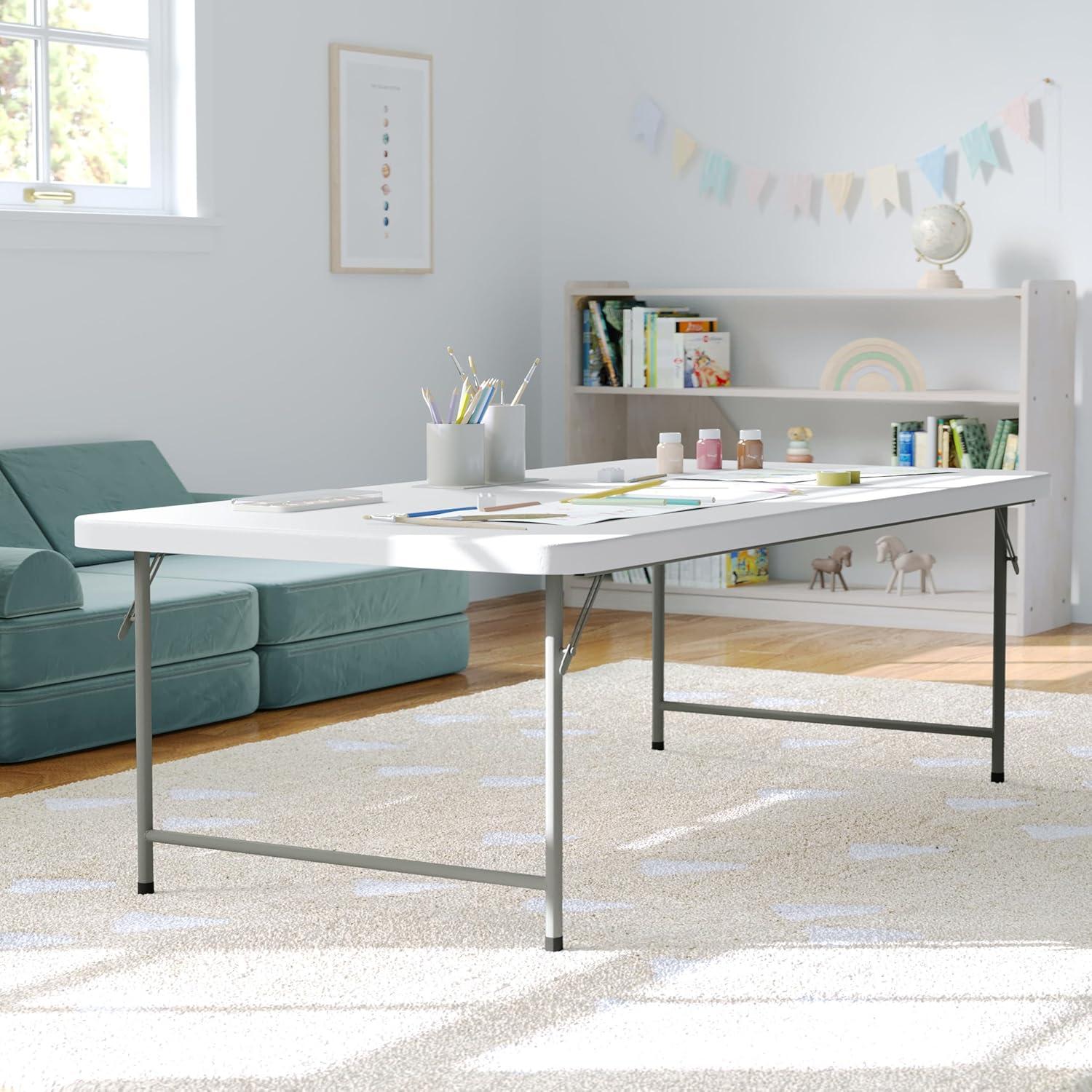 White Rectangle Kids Table - Image 1